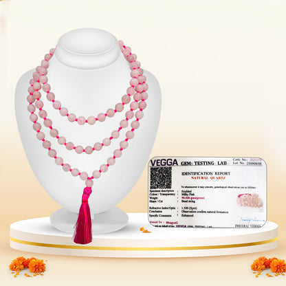 Rose Quartz Mala Certificate