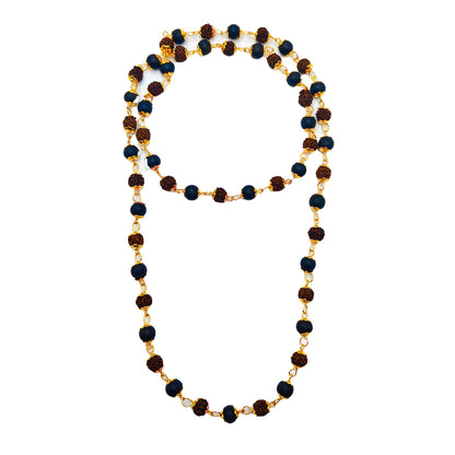 Rudraksha Karungali Golden Capping Mala