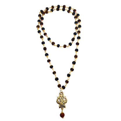 Rudraksha Karungali Mala with Trishul Pendant 