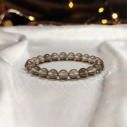 Smoky Quartz Bracelet For Positive Thoughts-(8mm)
